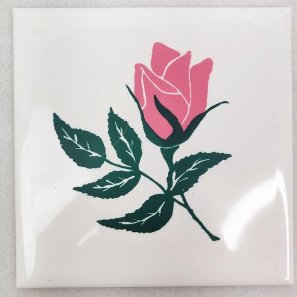 Vintage 1960s Kitsch Pink Rosebud Floral Home Deco - Picture 1 of 6